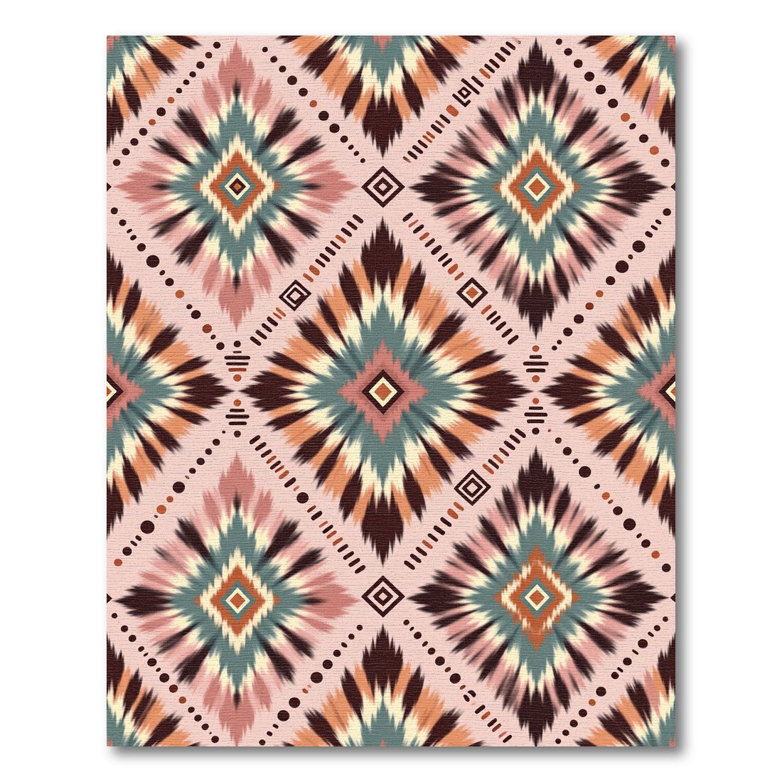 Rustic Peach Diamond Starburst Rug