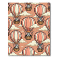 Whimsical Pink Balloon Mouse Clouds Illustration Rug