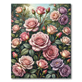 Romantic Blush Rose Garden Bouquet Rug