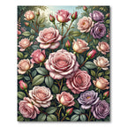 Romantic Blush Rose Garden Bouquet Rug