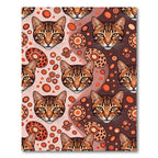 Bengal Cat Amber Orange Abstract Sphere Rug