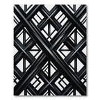 Modern Black and White Geometric Lattice Rug