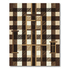 Brown Tan Plaid Window Composition Rug