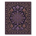 Opulent Plum Floral Damask Medallion Rug