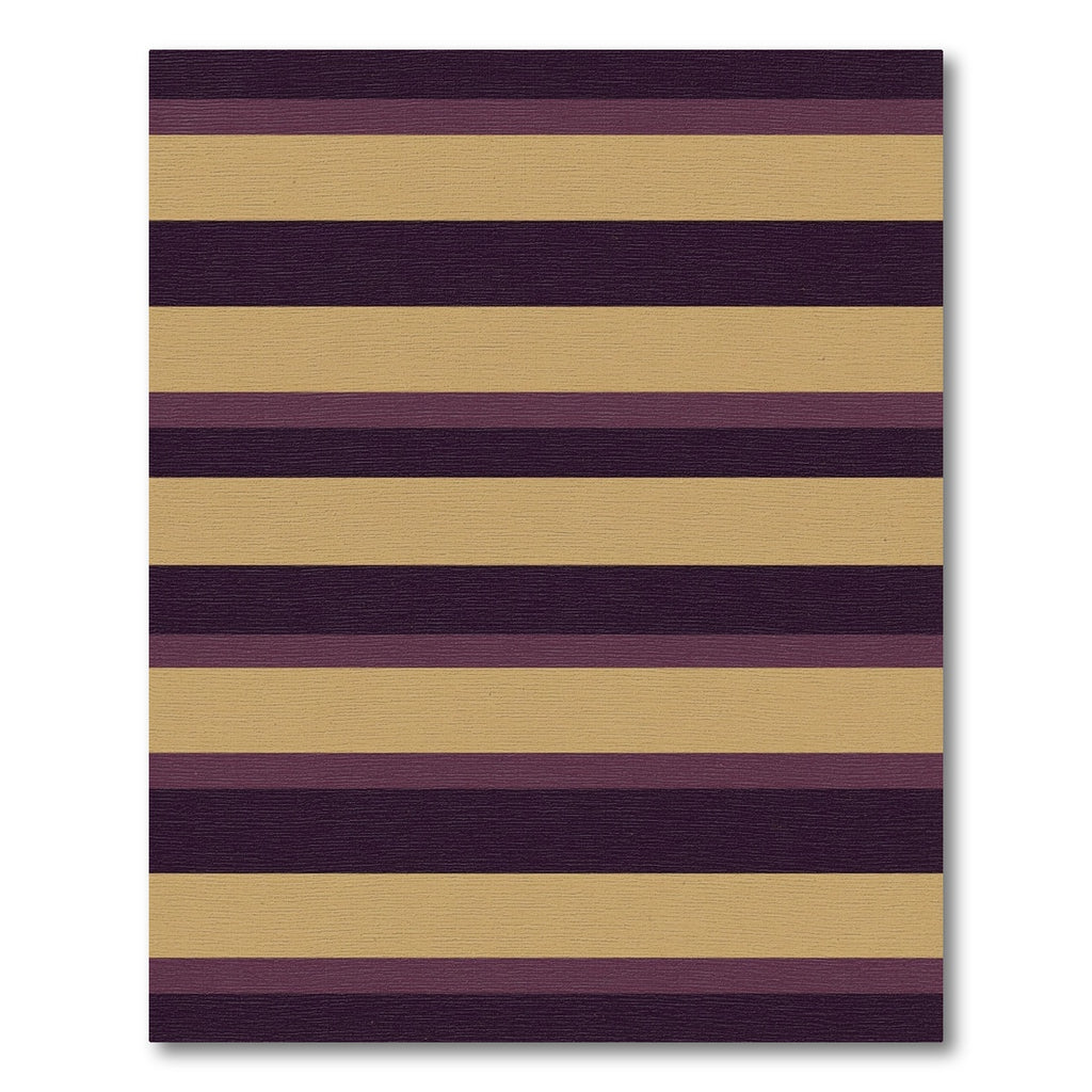 Rich Plum Gold Horizontal Stripe Rug