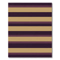Rich Plum Gold Horizontal Stripe Rug