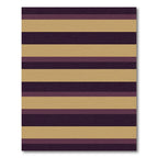 Rich Plum Gold Horizontal Stripe Rug