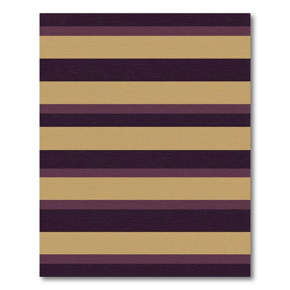 Rich Plum Gold Horizontal Stripe Rug