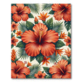 Lush Tropical Hibiscus Floral Arrangement Rug