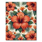 Lush Tropical Hibiscus Floral Arrangement Rug