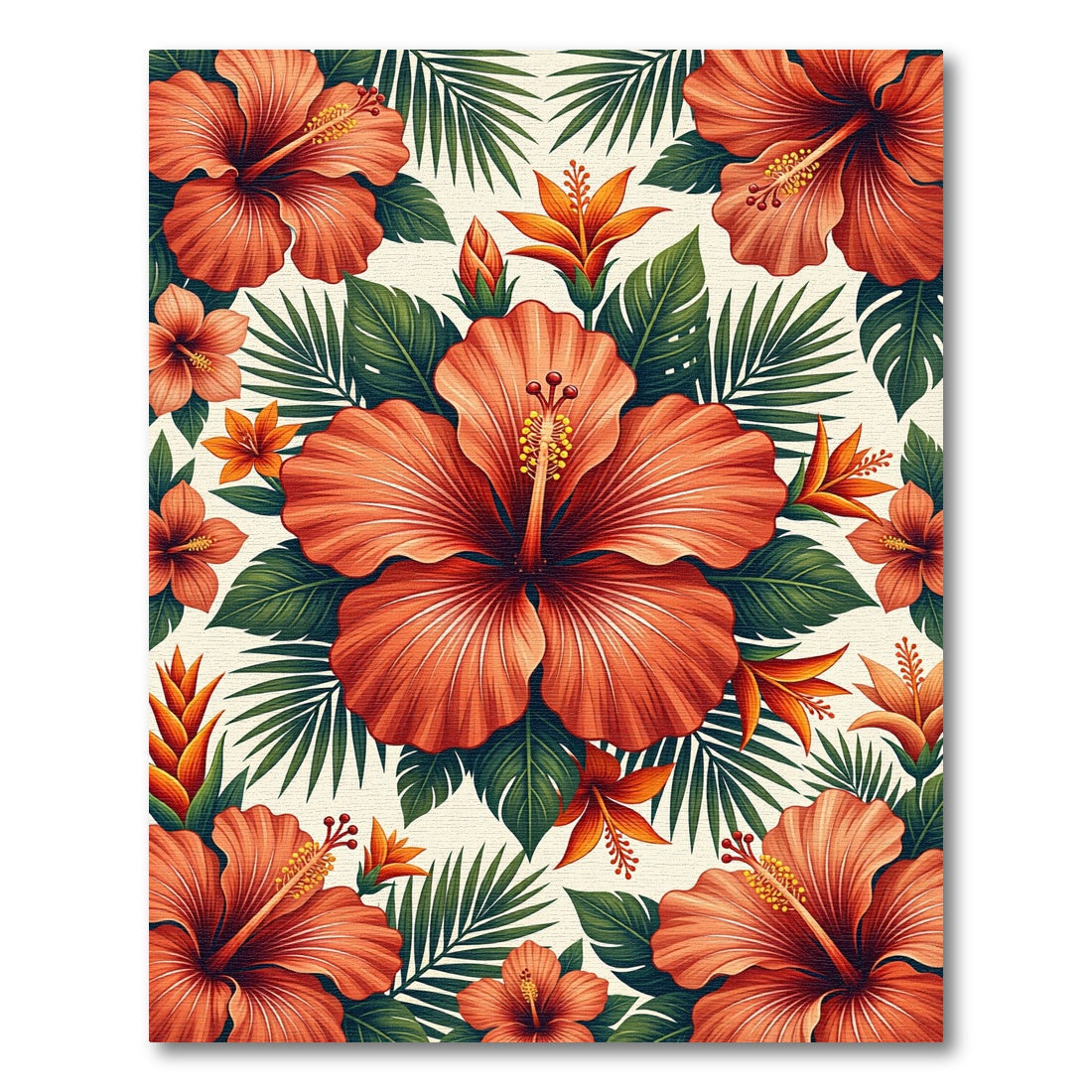 Lush Tropical Hibiscus Floral Arrangement Rug