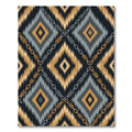 Ocher Gray Geometric Zigzag Chain Rug