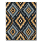 Ocher Gray Geometric Zigzag Chain Rug