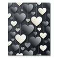 Modern Monochrome Hanging Heart Composition Rug