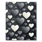 Modern Monochrome Hanging Heart Composition Rug