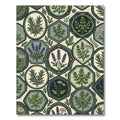 Green Botanical Hexagon Herb Garden Rug
