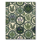 Green Botanical Hexagon Herb Garden Rug