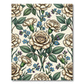 Vintage Cream Rose and Carnation Bouquet Rug