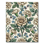 Vintage Cream Rose and Carnation Bouquet Rug