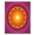 Radiant Sunburst Mandala Crimson Gold Rug