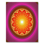 Radiant Sunburst Mandala Crimson Gold Rug