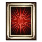 Radiant Red Sunburst Art Deco Frame Rug