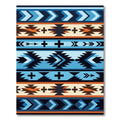 Native American Blue Geometric Chevron Rug