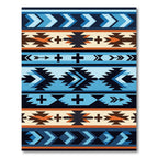 Native American Blue Geometric Chevron Rug