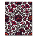 Deep Crimson Floral Botanical Arrangement Rug