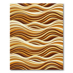 Golden Amber Abstract Wavy Lines Rug
