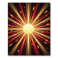 Radiant Sunburst Red Gold Rays Rug