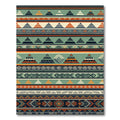 Tribal Geometric Arrows Ochre Green Rug