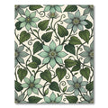 Sage Green Clematis Botanical Floral Rug