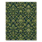 Lush Green Floral Damask Rug