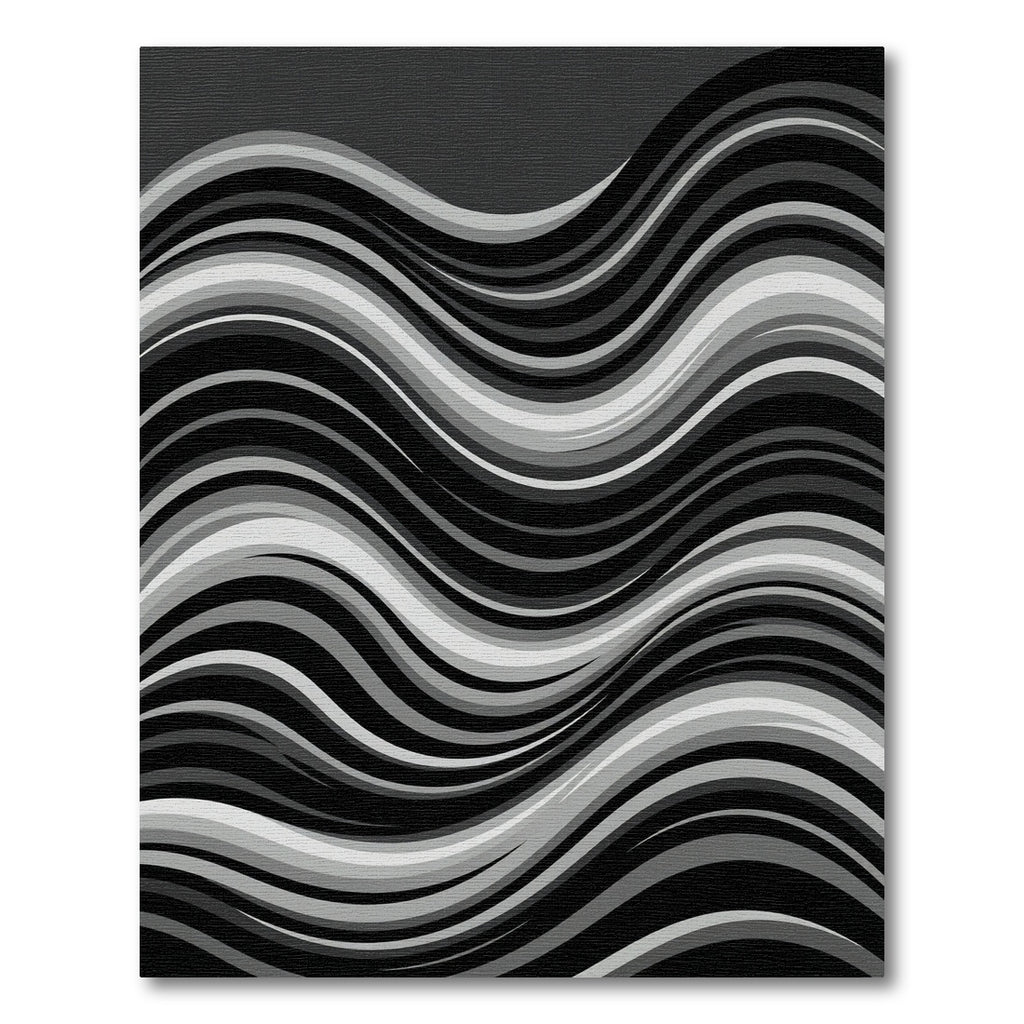 Monochrome Abstract Flowing Wave Rug