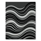 Monochrome Abstract Flowing Wave Rug