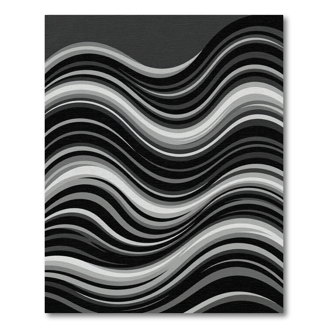 Monochrome Abstract Flowing Wave Rug