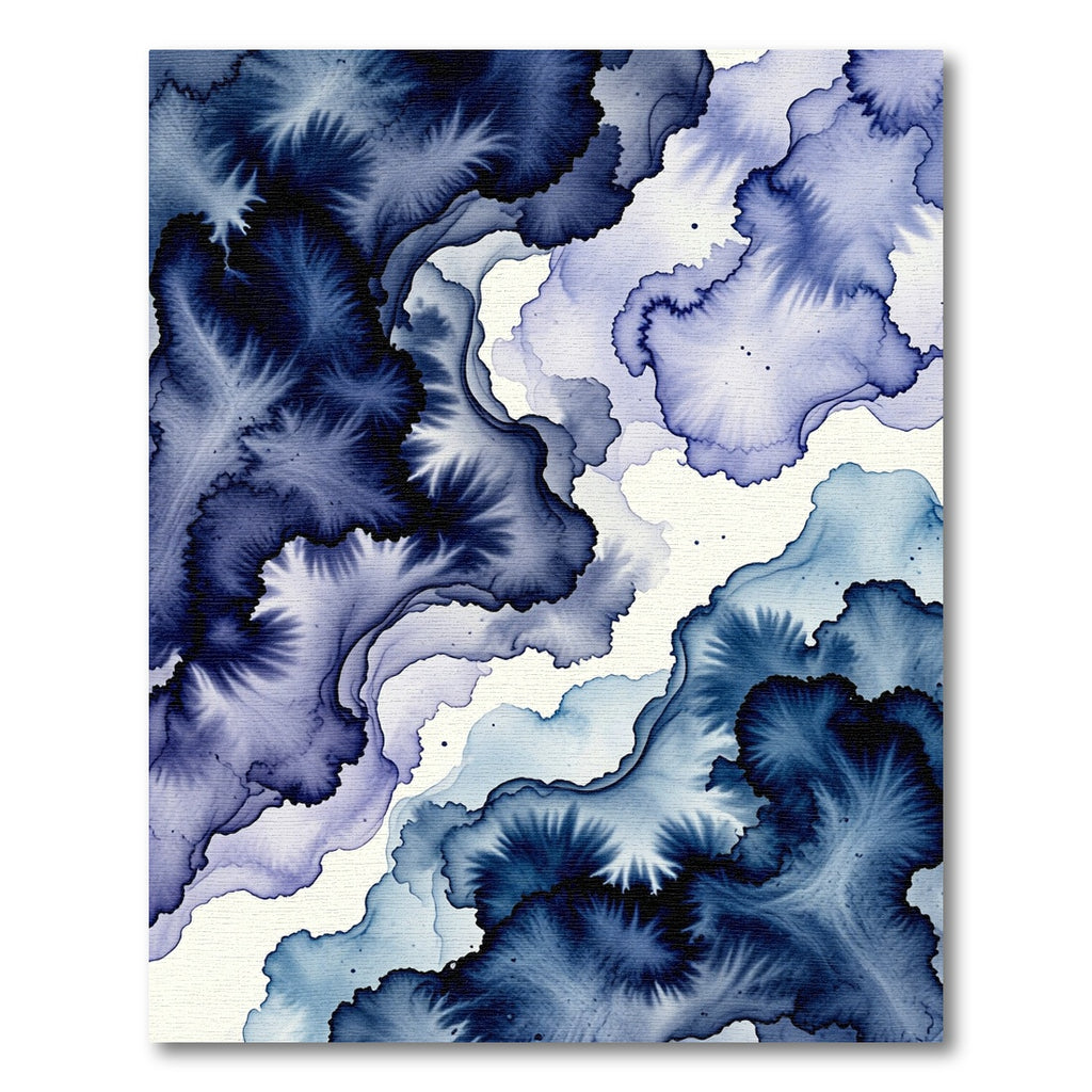 Deep Indigo Feather Fluid Wash Rug