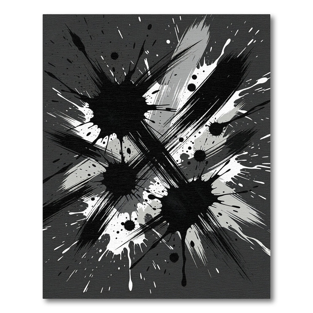 Monochrome Abstract Ink Splash Texture Rug