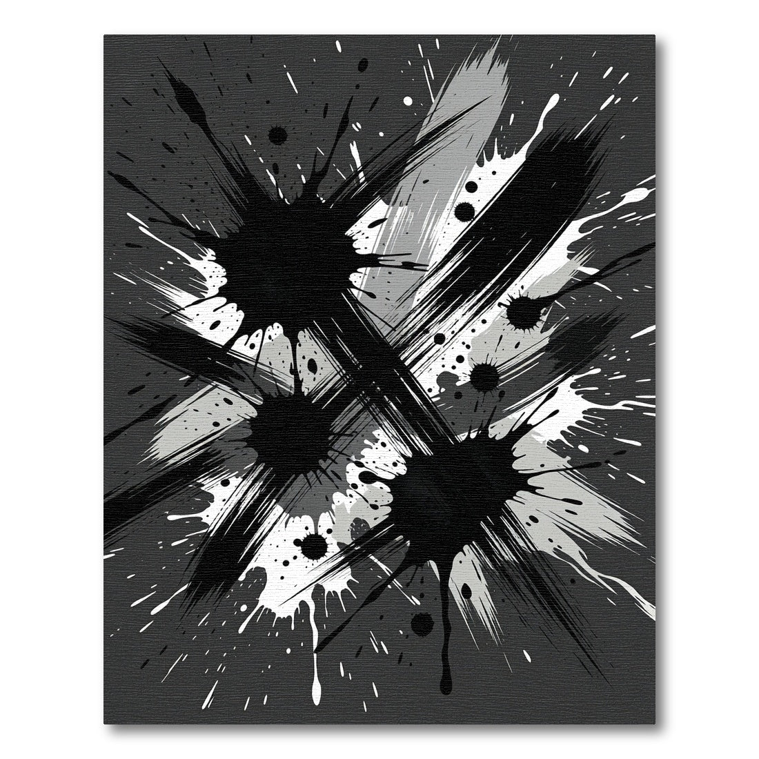 Monochrome Abstract Ink Splash Texture Rug