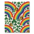 Colorful Rainbow Clover Lucky Gold Coin Rug