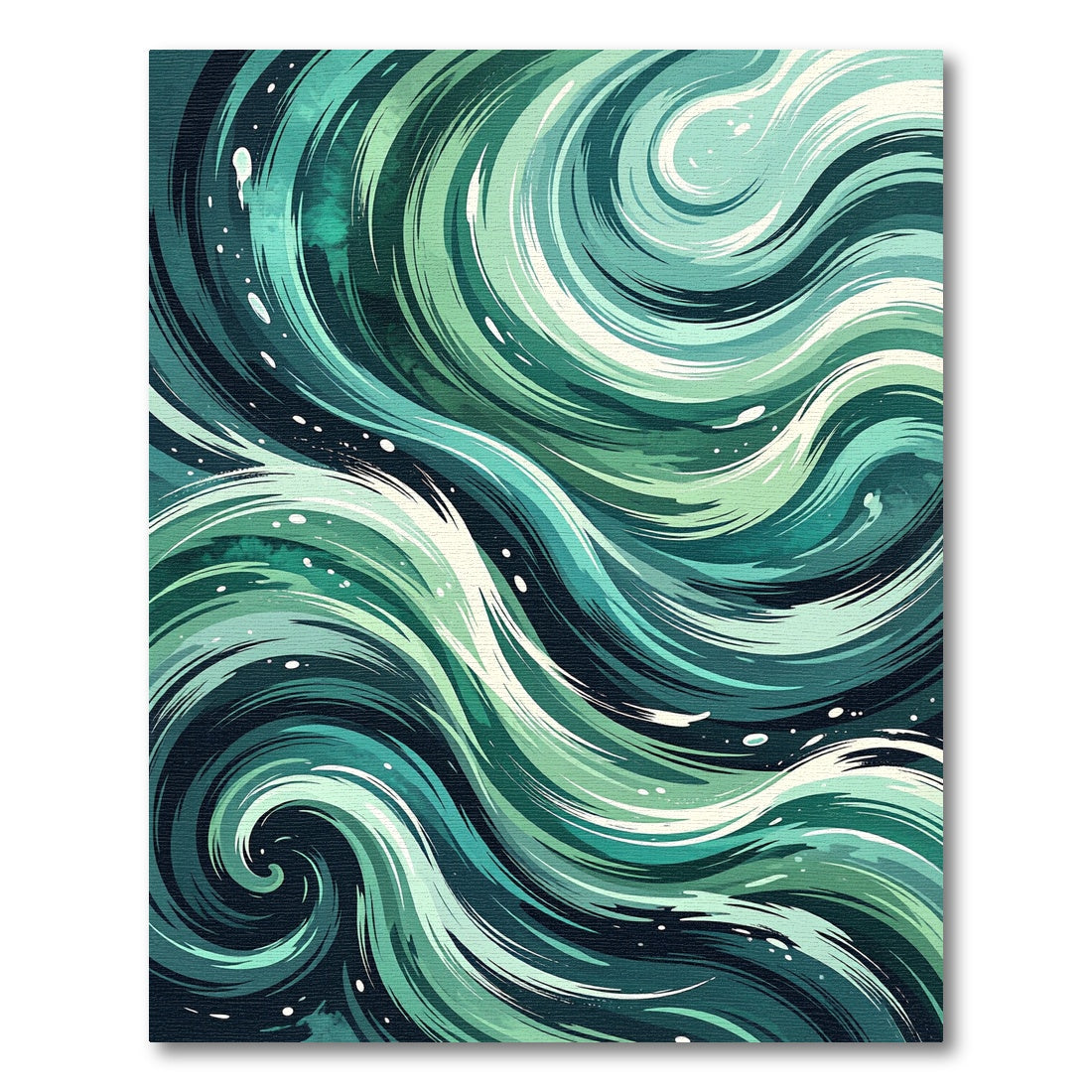 Swirling Teal Ocean Current Wave Rug