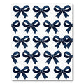 Elegant Navy Blue Bow Ribbon Accent Rug