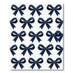 Elegant Navy Blue Bow Ribbon Accent Rug