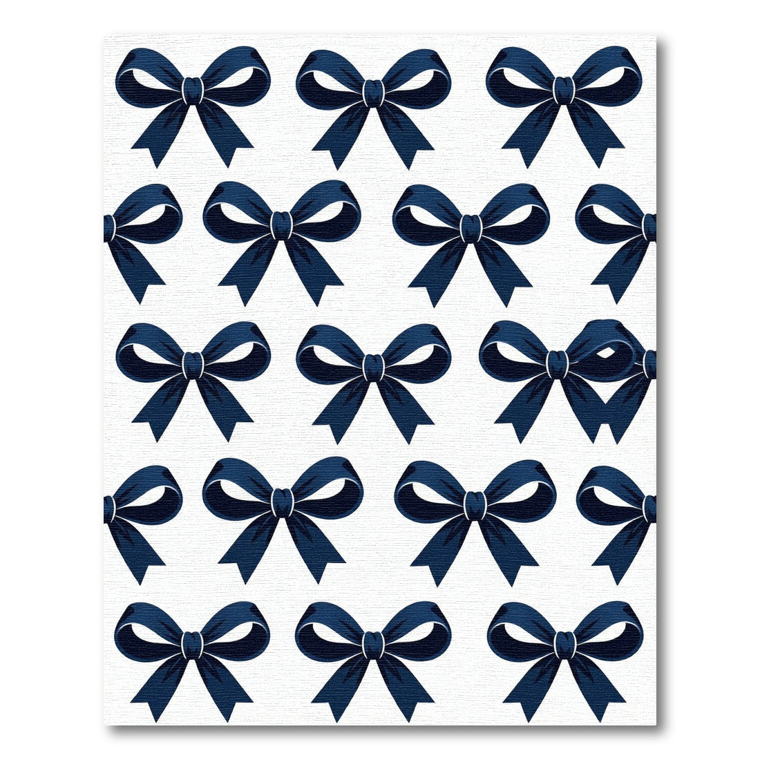 Elegant Navy Blue Bow Ribbon Accent Rug