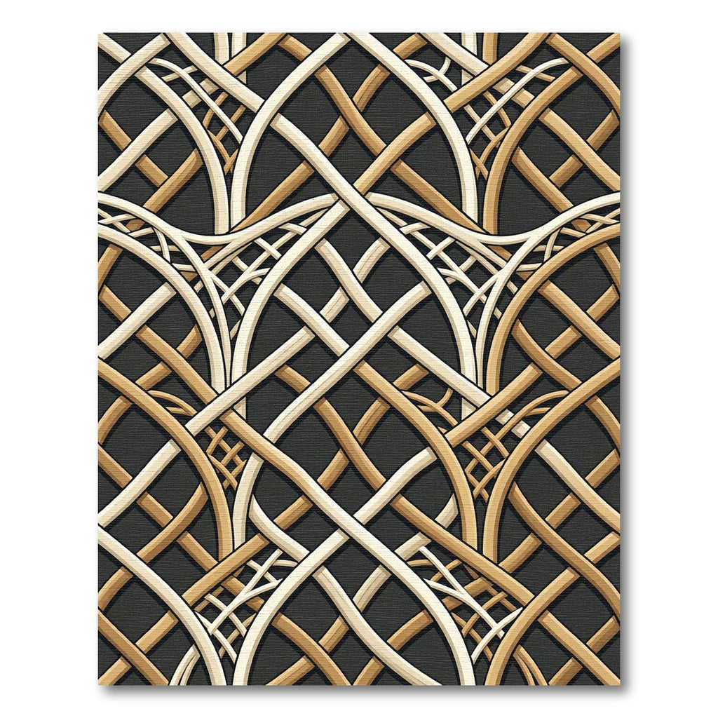 Warm Gold Interlaced Archway Rug