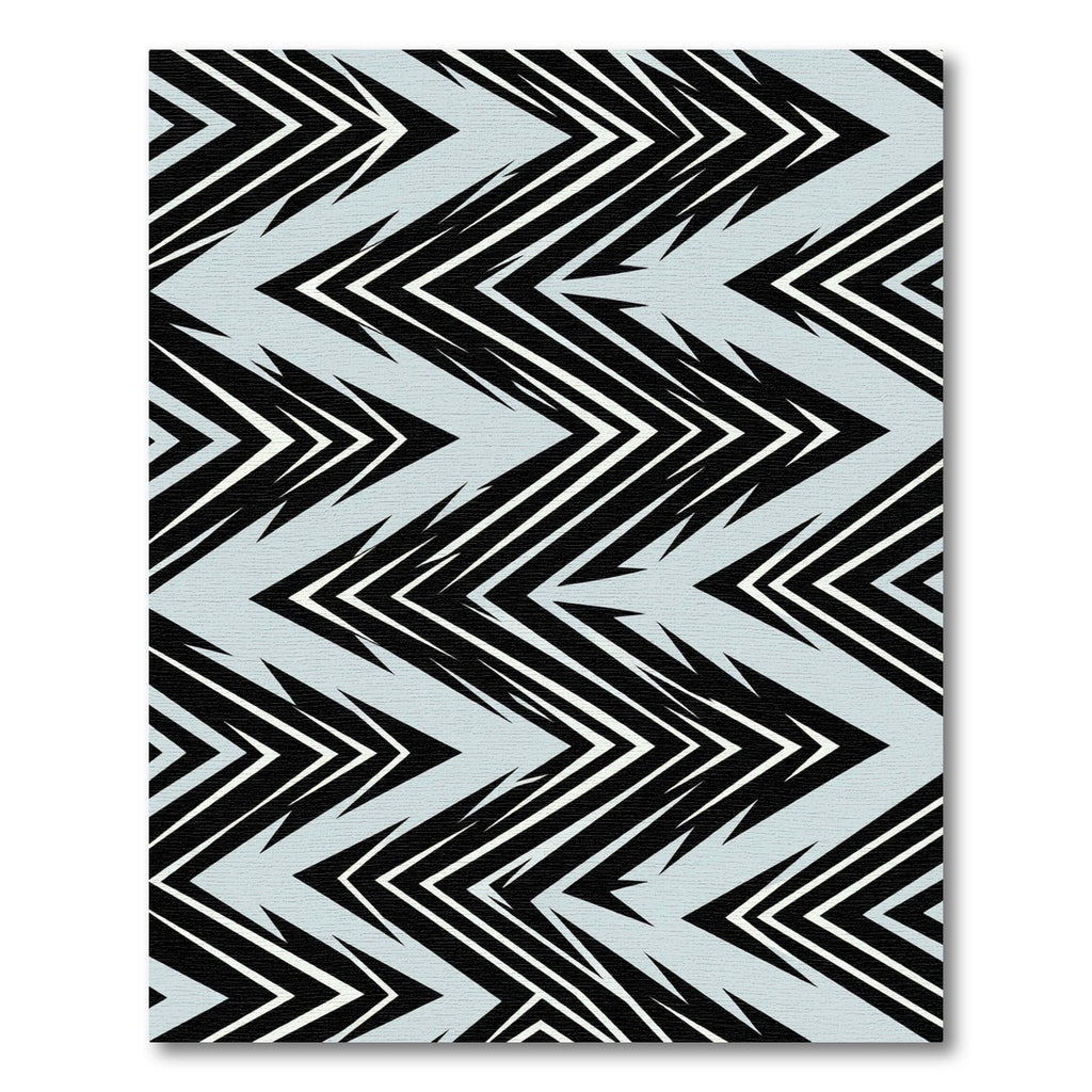 Sharp Black White Chevron Zigzag Rug