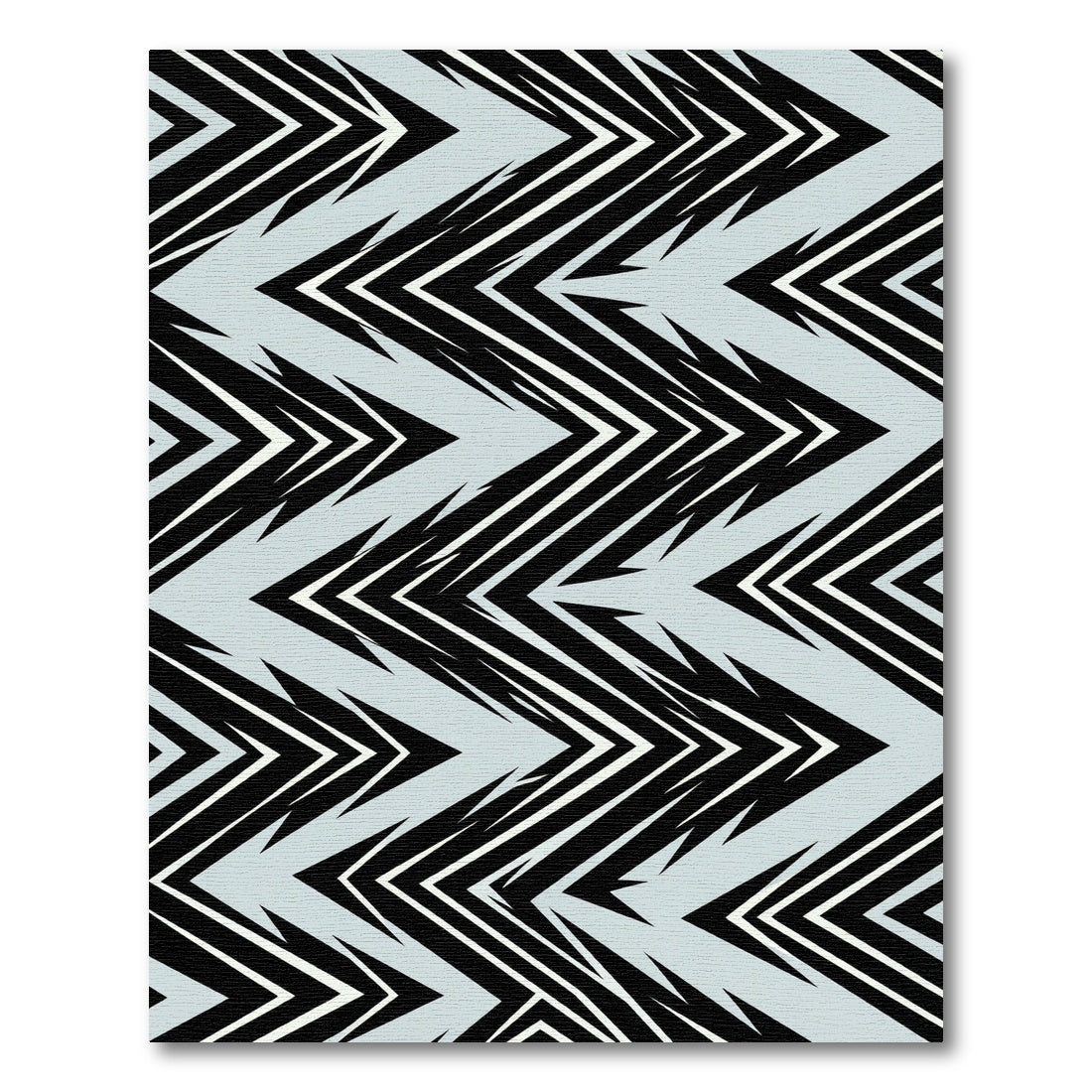 Sharp Black White Chevron Zigzag Rug