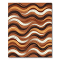 Earthy Brown Brushstroke Waves Rug