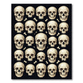 Monochromatic Skulls and Bones Tiled Art Rug